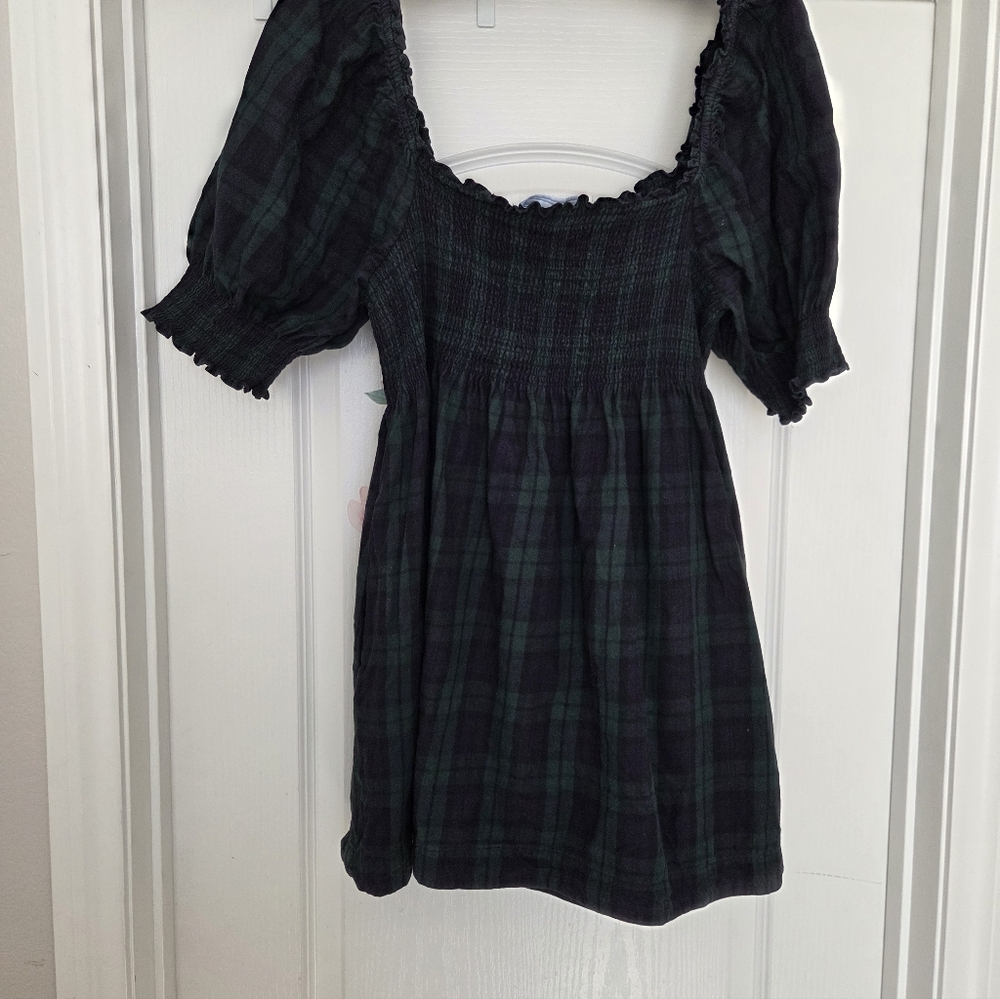 Hill House Dark Green And Blue Plaid Midi Dress Nap Dress XXL - Picture 7 of 9
